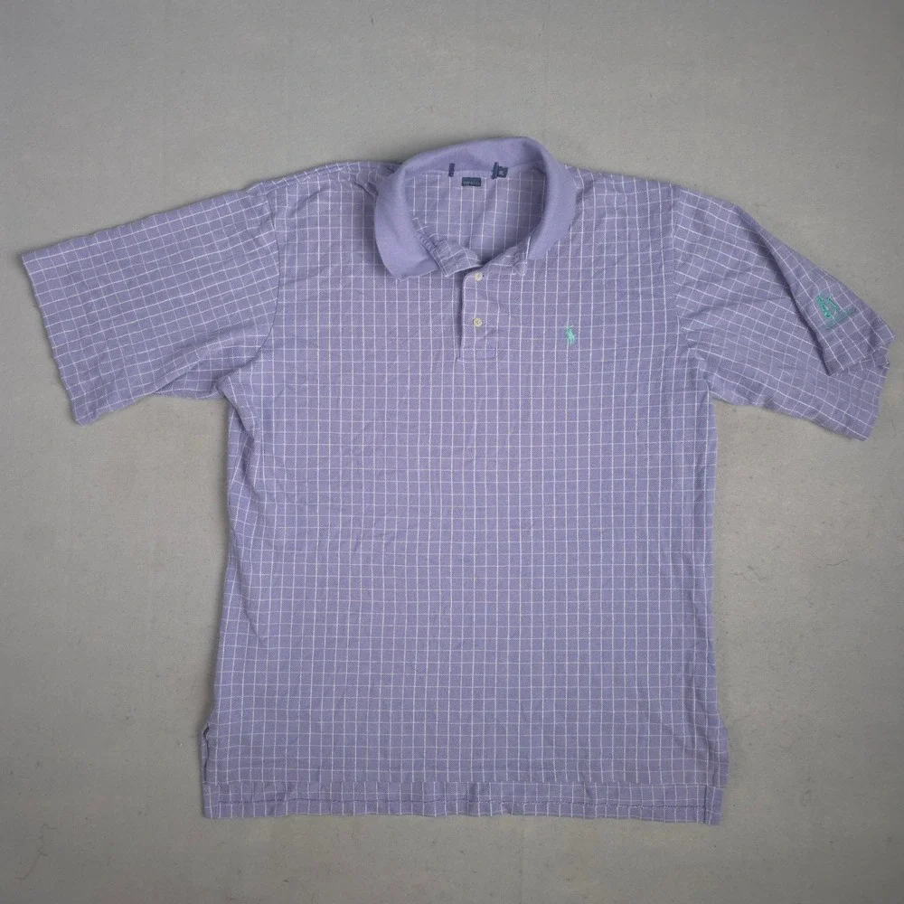 Ralph Lauren Golf Polo Shirt Plaid Short Sleeve Casual XL